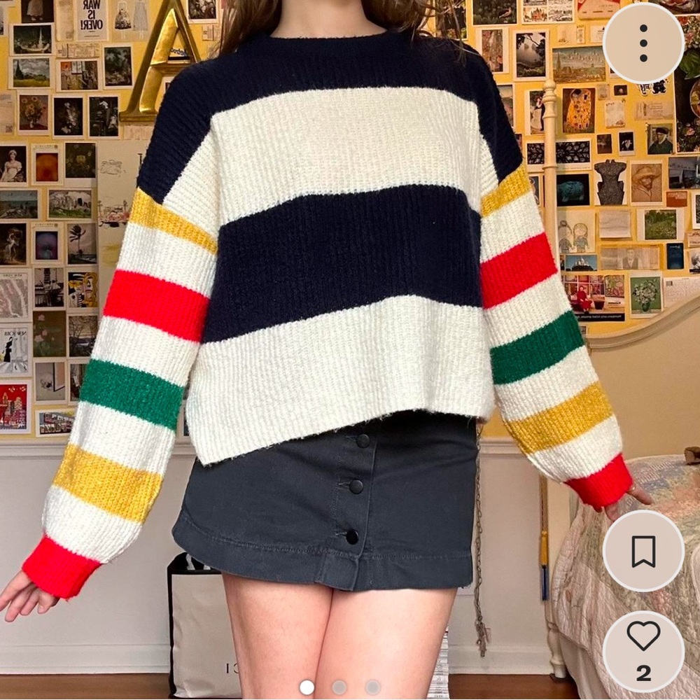 cute colorful striped sweater by truly madly deeply for urban outfitters